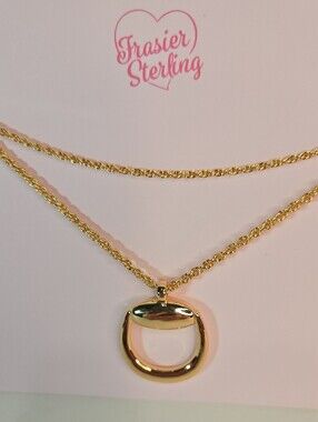 Frasier Sterling Gold-Tone Horse Bit Pendant Double Strand Necklace  Adjustable